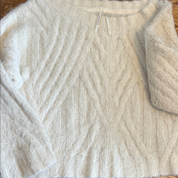 Anthropologie Fuzzy Knit Off the Shoulder Sweater - Picture 4 of 7